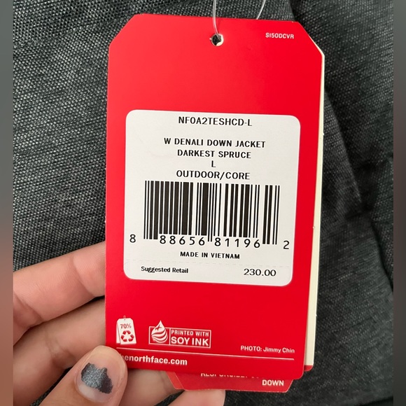 **sold elsewhere** NWT northface winter insulated jacket, green, size large - Picture 8 of 12